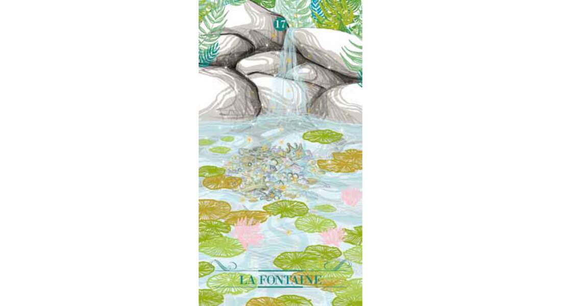 Lame 17 du Tarot des Fées : La Fontaine (Carte Positive)
