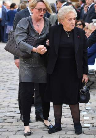Bernadette Chirac et sa fille Claude arrivent aux obsèques de Simone Veil.