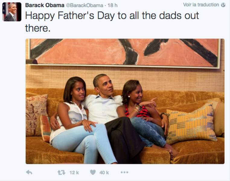 Barack Obama et ses deux filles 