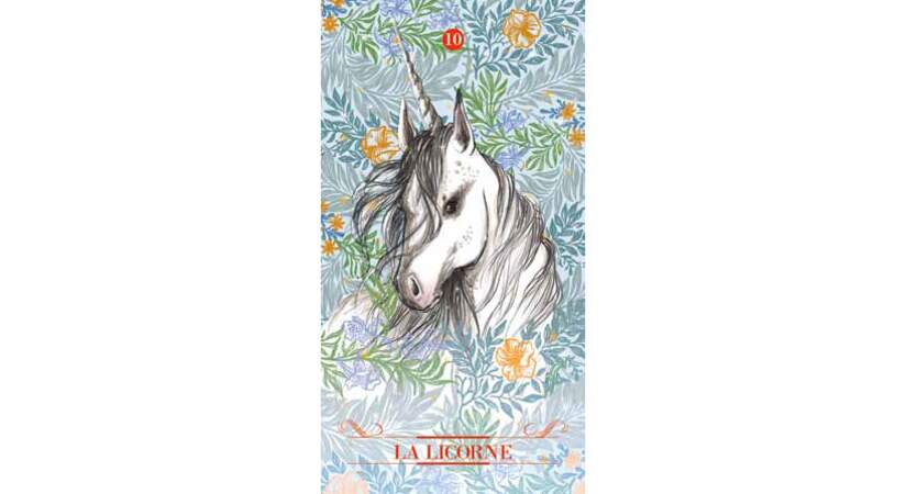 Lame 10 du Tarot des Fées : La Licorne (Carte Positive)