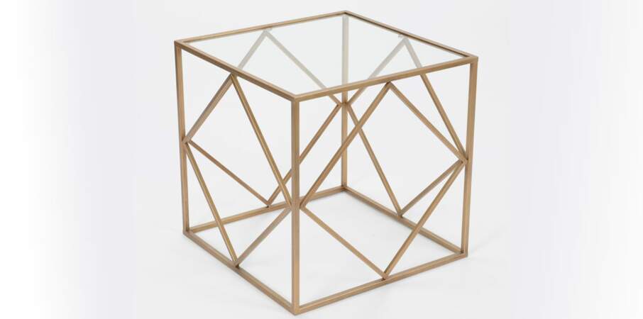 Cube en verre et métal Korb