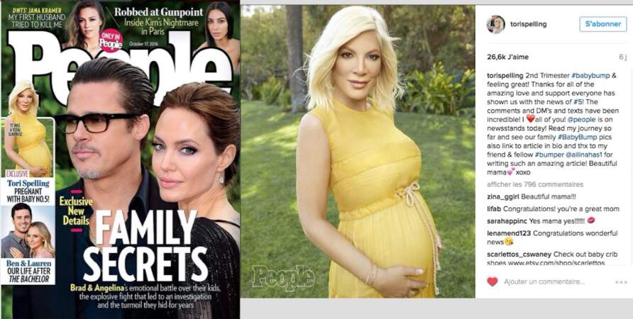 C'est dans les pages de People Magazine que Tori Spelling a annoncé être enceinte de son 5ème enfant à 43 ans