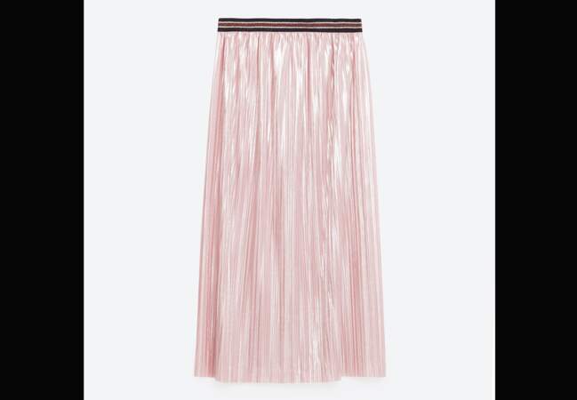 Nouveautés Zara : la jupe plissée brillante