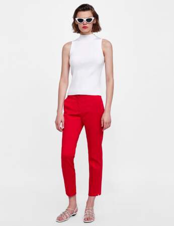 Pantalon : tailleur rouge 
