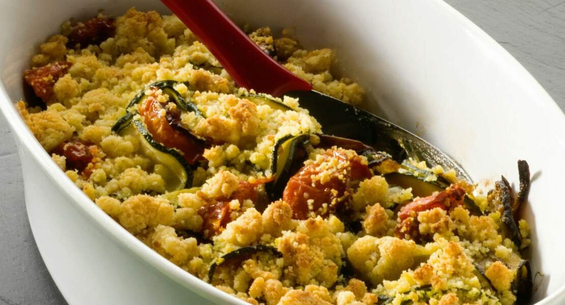Crumble tomates-courgettes