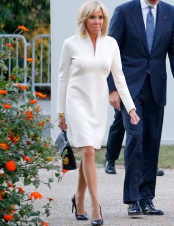 Brigitte Macron : robe blanche