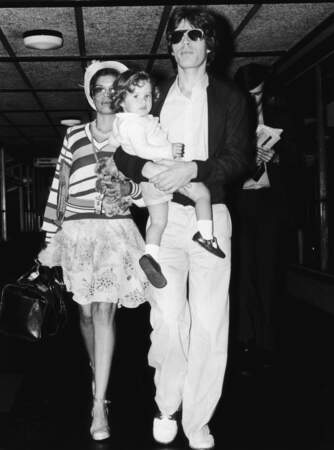 Mick Jagger,  Bianca Jagger et leur fille Jade en 1974.