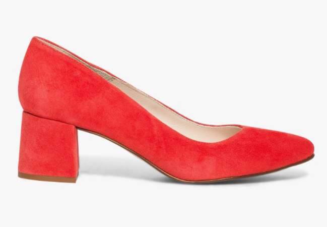Tendance chaussure talon carré : rouge