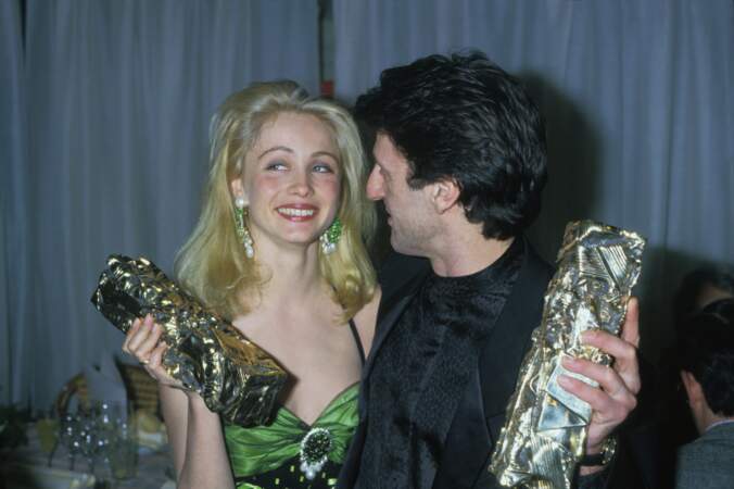 Daniel Auteuil et Emmanuelle Béart lors de le cérémonie des César le 7 mars 1987.