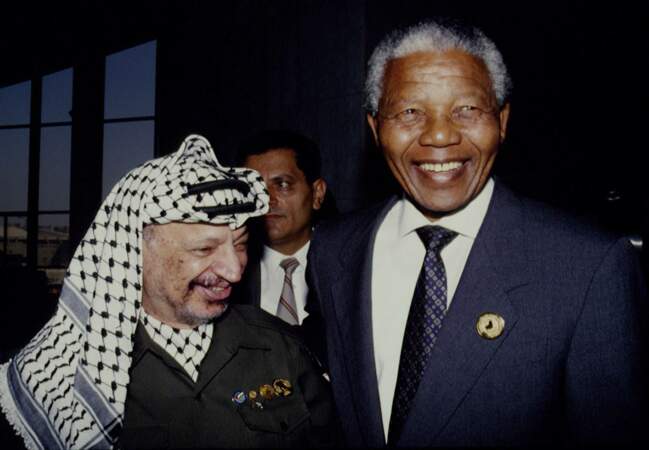 Nelson Mandela et Yasser Arafat en 1993