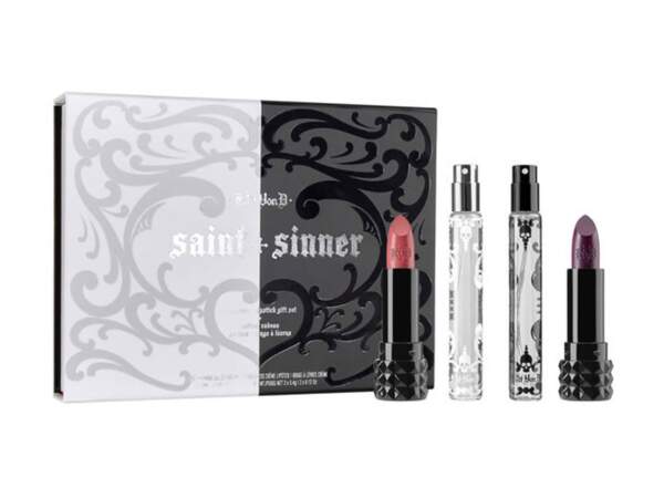Coffret Saint + Sinner Parfums et Rouges à lèvres, Kat Von D, prix indicatif : 55 €