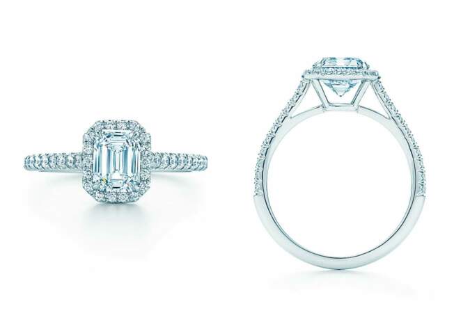 Tiffany Soleste Bague diamant taille émeraude