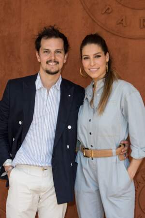 Laury Thilleman et son compagnon Juan Arbelaez au village de Roland-Garros le samedi 1er juin à Paris.