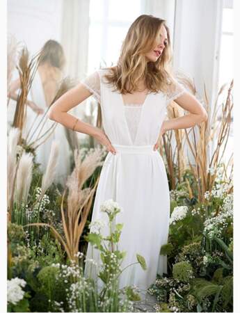 Tendance robe blanche de mariée 2018 : la robe longue