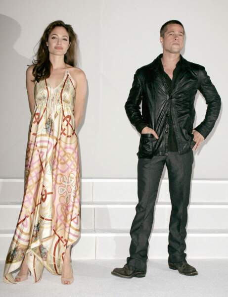 En 2005, Brad Pitt et Angelina Jolie à la première de Mr et Mrs Smith