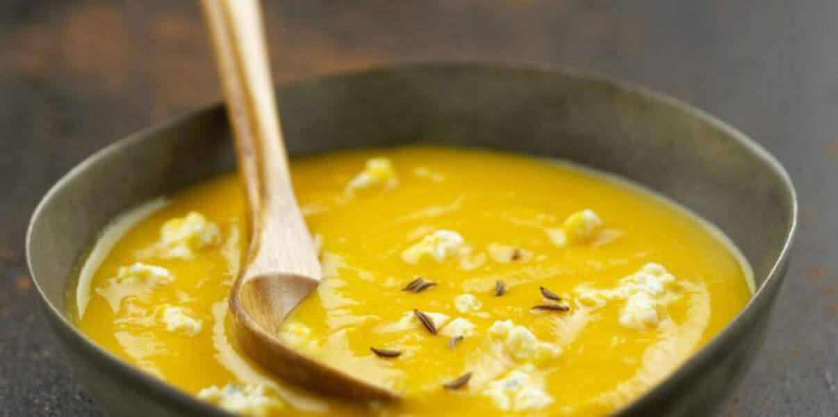 Soupe potiron curry chèvre