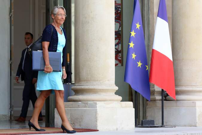 Elisabeth Borne, lors de la sortie du conseil des ministres du 22 aout 2018, au palais de l'Elysée à Paris