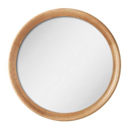 Miroir rond en bois pour la salle de bains