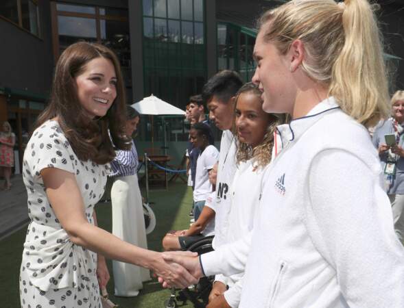 Kate Middleton a fait la rencontre de la jeune joueuse Caty McNally (USA).
