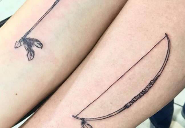 Tatouages couple arc et flèche 