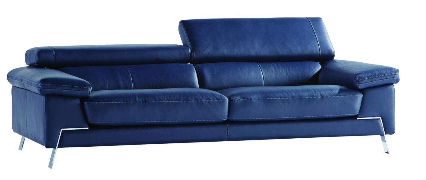 Canapé en cuir bleu