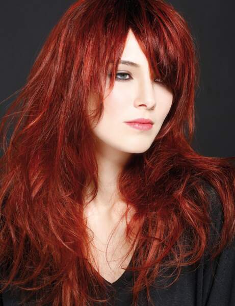 Les cheveux roux intense