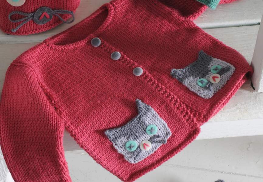 Un gilet chat à tricoter 