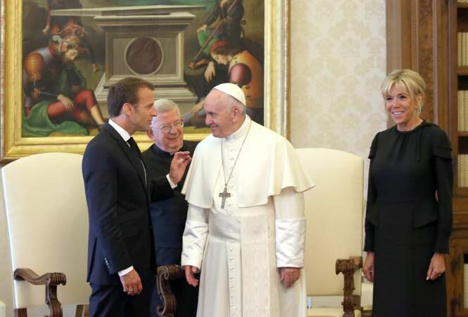 Emmanuel et Brigitte Macron rencontrent le pape François