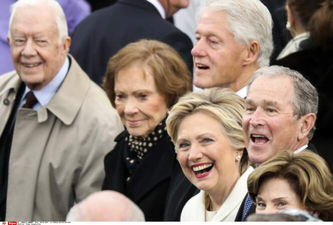 Jimmy et Rosalynn Carter; Bill et Hillary Clinton et George W. Bush