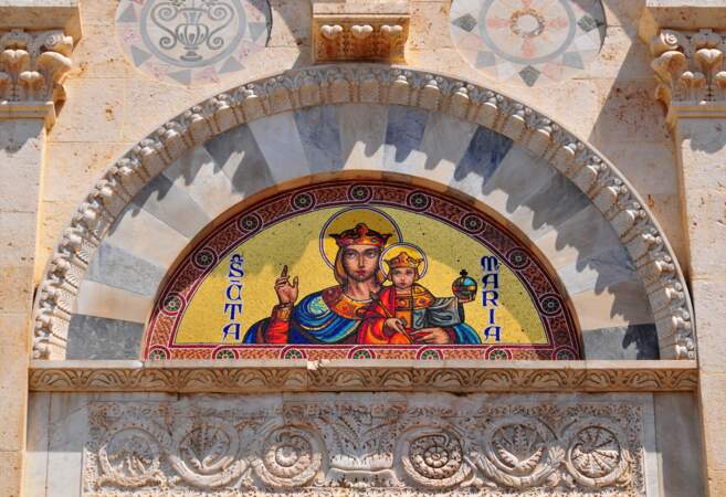 Cagliari, détail de la façade de la Cathédrale Sainte Marie de l'Assomption