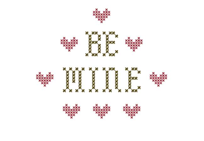 Broderie "Be mine" Saint Valentin