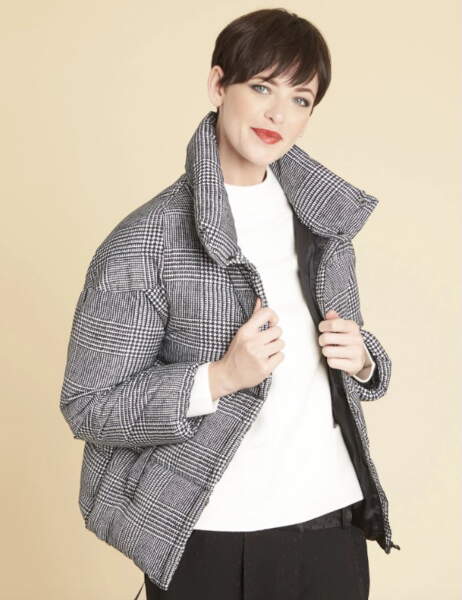 doudoune pied de poule femme