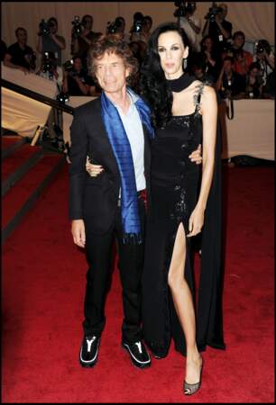 Mick Jagger et sa compagne L'Wren Scott à la soirée de gala du Costume Institute au MET à New York en mai 2010.