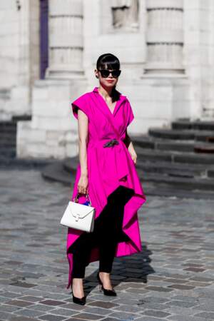 Paris Fashion Week Street Style : le rose couture