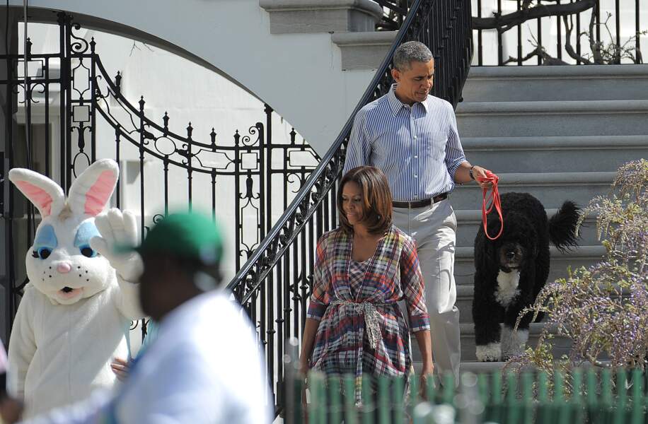 Michelle et Barack Obama et Bo