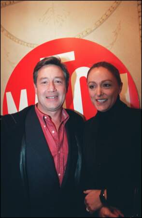 Patrick Sabatier et sa femme Isabelle au lancement de la chaîne Match TV en 2001.