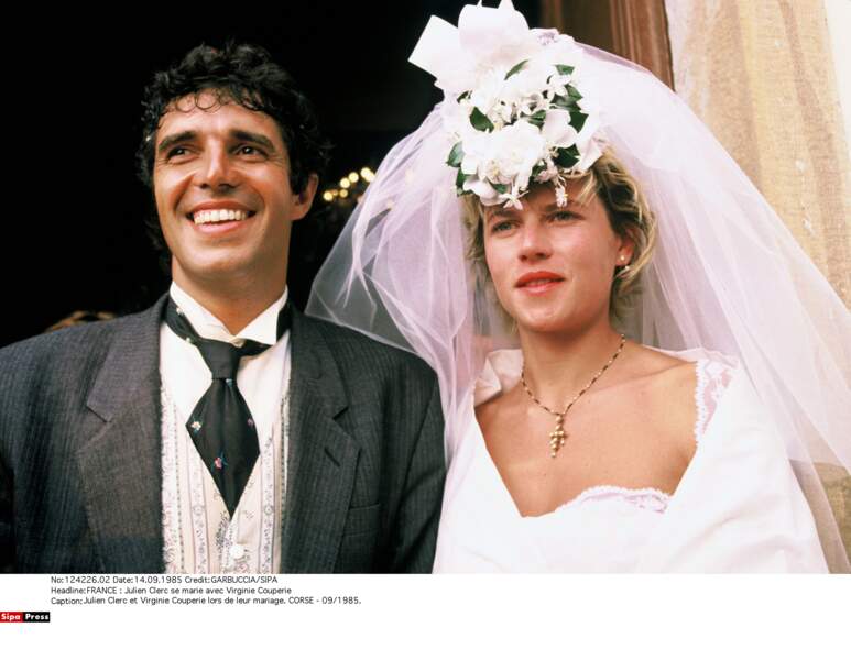 Julien Clerc se marie avec Virginie Couperie le 14 septembre 1985...