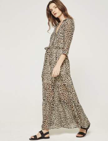Robe longue : léopard