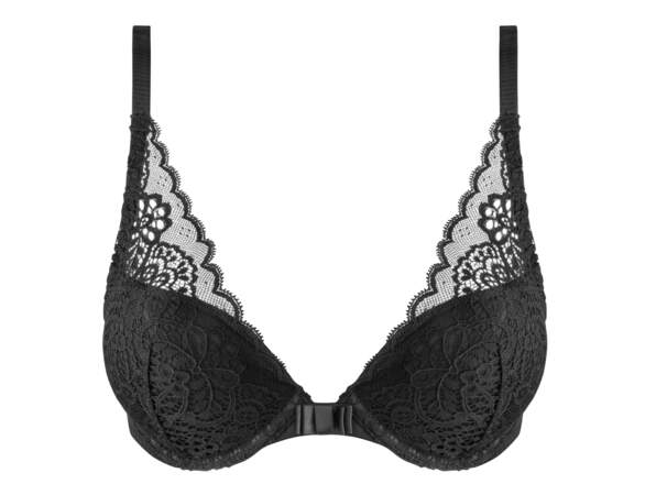 Soutien-gorge Push-Up MOSROSE Italien - Bicolore Beige/Noir - Taille 90B - Dentelle - Neuf Avec étiquettes