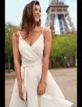 Iris Mittenaere for Morgan : la robe rayée