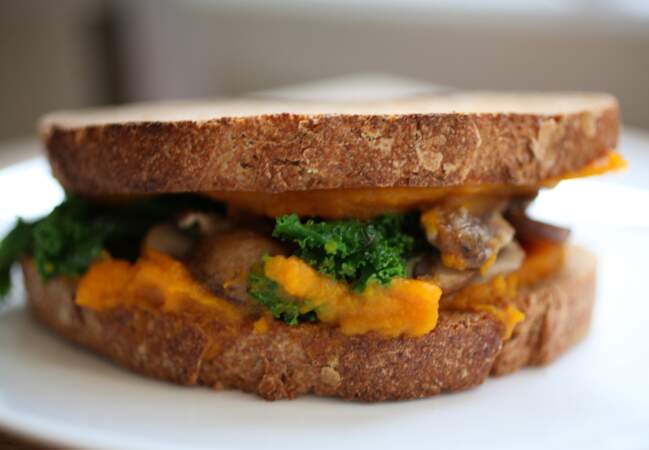 Sandwich au potimarron et chou kale