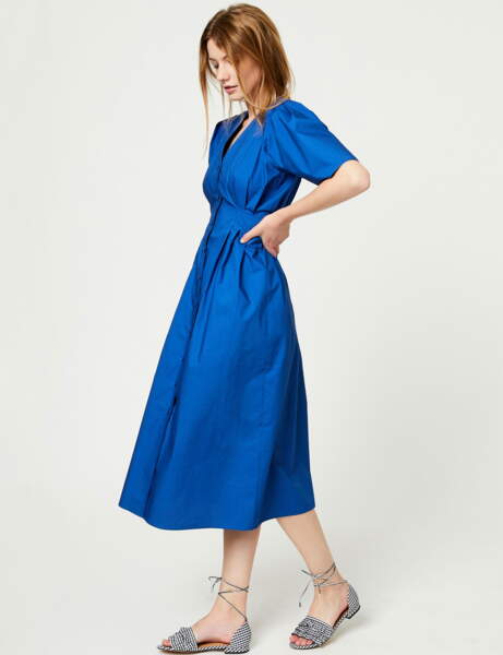 robe fluide boutonnée devant