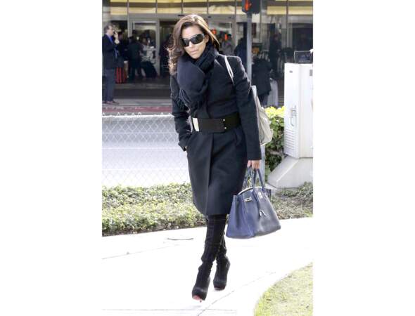 Eva Longoria : le Birkin d'Hermès en hiver