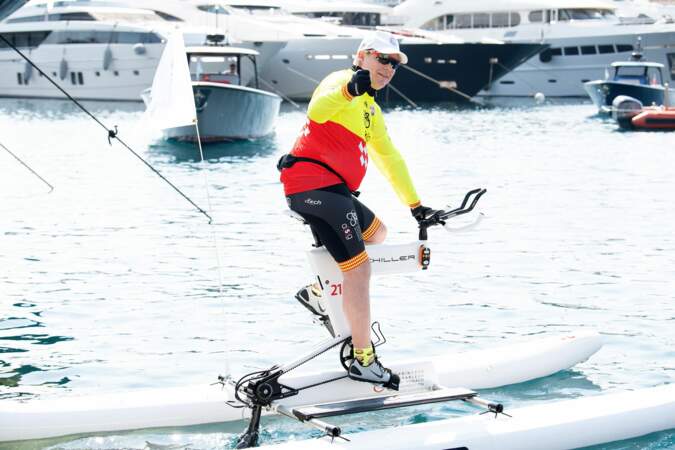 Albert II de Monaco au Riviera Water Bike Challenge, le 17 juin