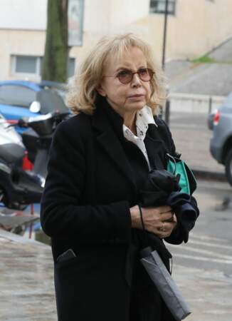 Bulle Ogier arrive à l'hommage à Agnès Varda à la Cinémathèque française de Paris le 2 avril 2019.