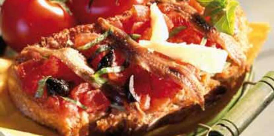 Bruschetta à la tomate et aux anchois