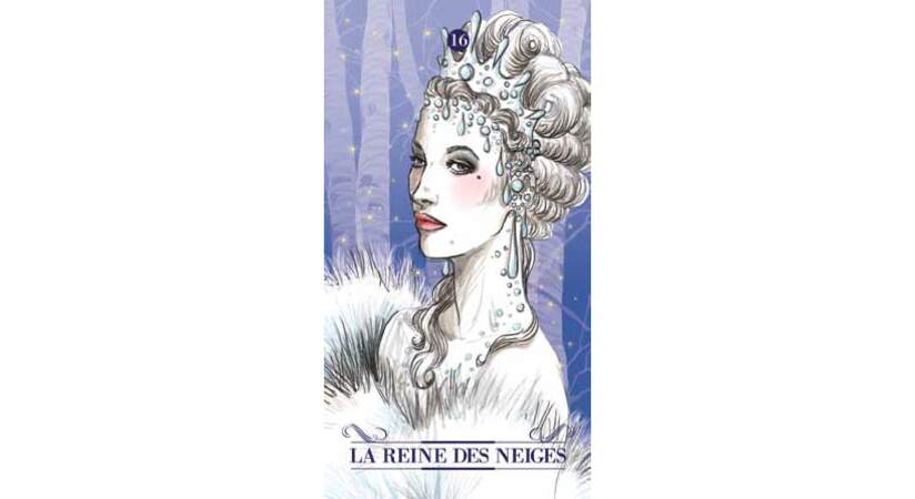 Lame 16 du Tarot des Fées : La Reine des Neiges (Carte Négative)