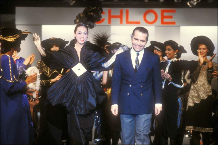  Karl Lagerfeld au défilé Chloé en 1983.