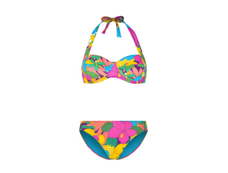 Jupe-paréo Hawaïenne Tropical Essence - Motif Floral Tropical Bleu Et Blanc - Fabriquée Aux États-Unis - Occasion Très Bon état