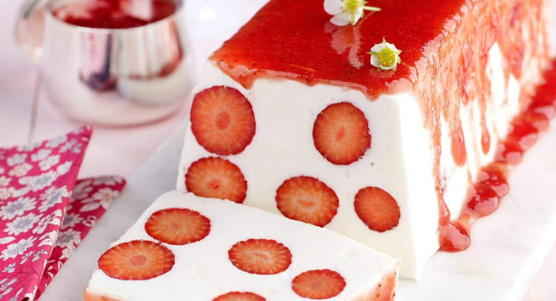 Terrine fraise et fromage blanc, parfum d’orgeat